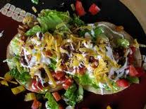 Tostada with soy cheese